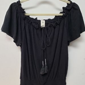 We The Free off the shoulder black top